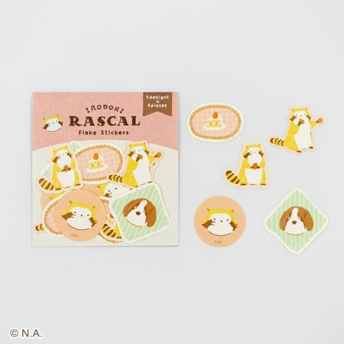 現貨｜IRODORI RASCAL 小浣熊 日本製 和紙貼紙 (甜品 QSA357)