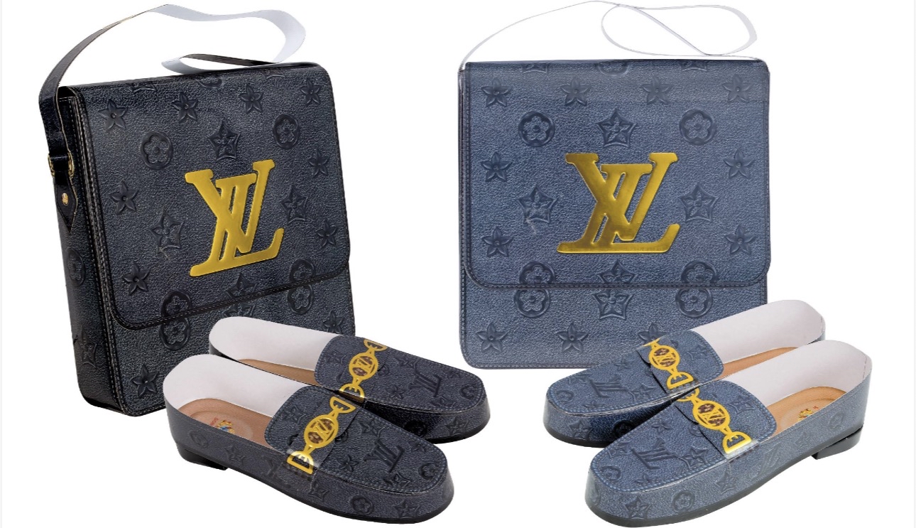 現貨 新款 奢侈品壓紋男斜背包加鞋