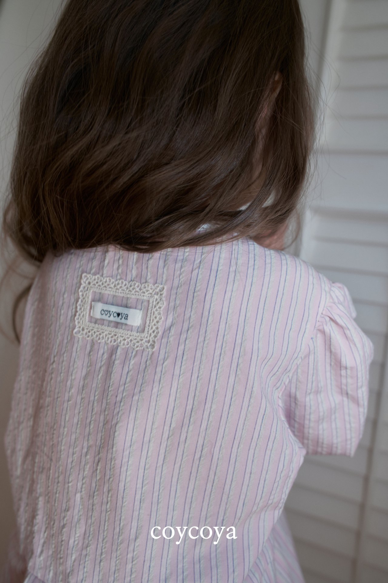 🌸預訂 韓國直送🌸🇰🇷COYCOYA兩色條紋蕾絲領長袖連身裙