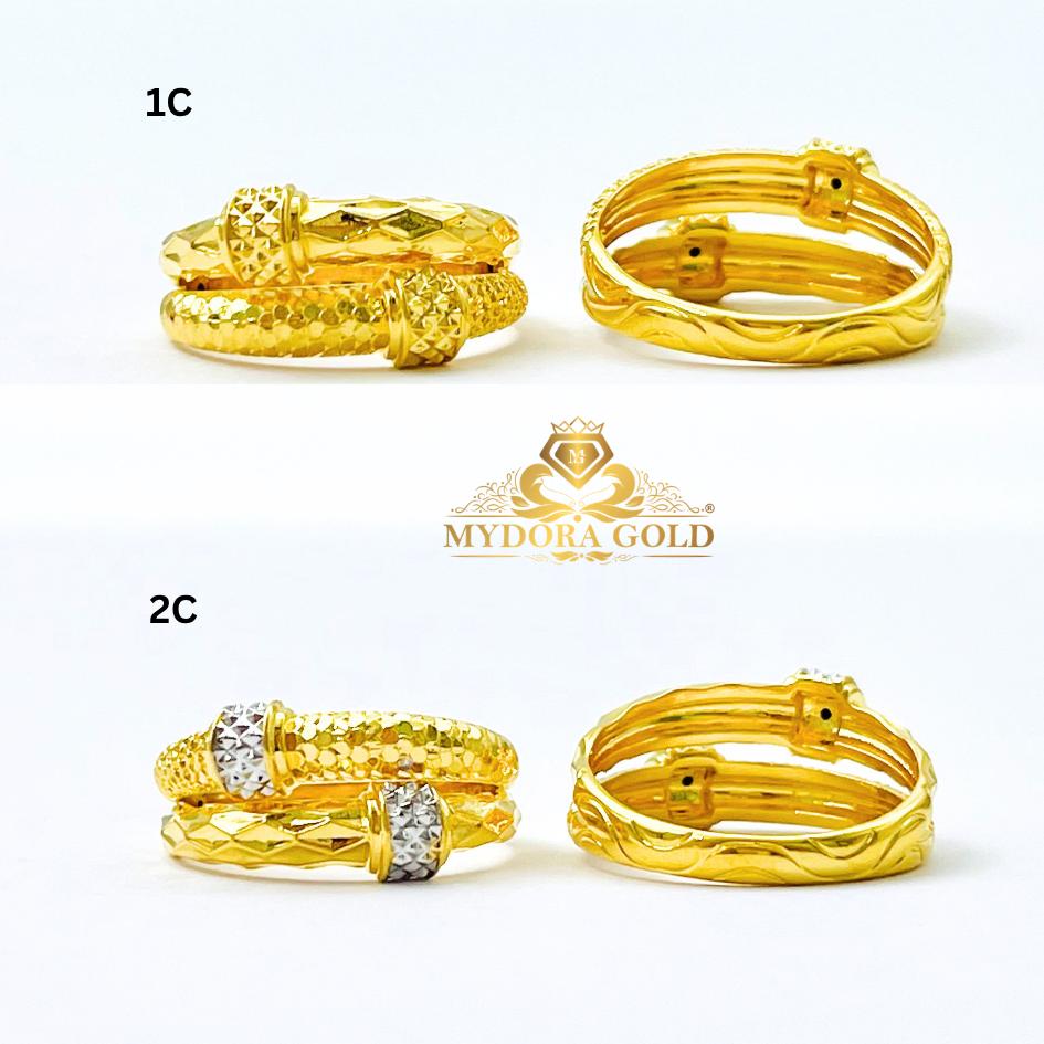MYDORA Cincin Diamond Duo Glam (5G) l EMAS 916/22K