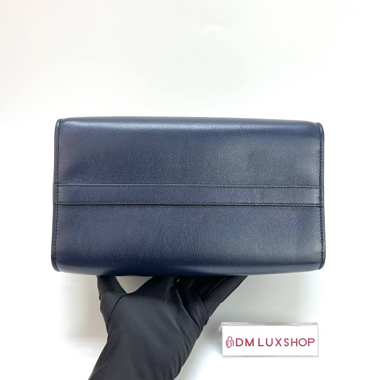 Prada Navy Glace Calf Leather Tote Bag GHW 