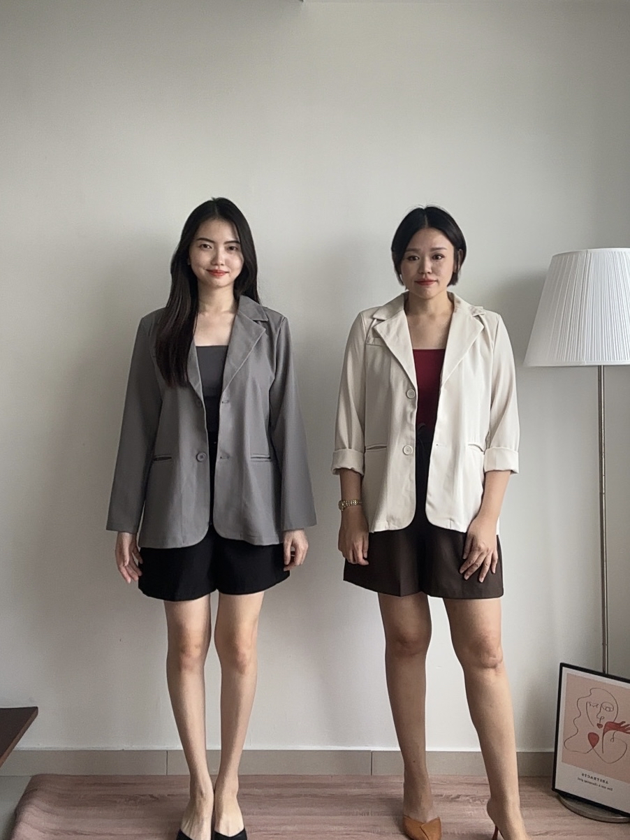 T4349 Long Sleeve Oversized Blazer - 3 Colors 