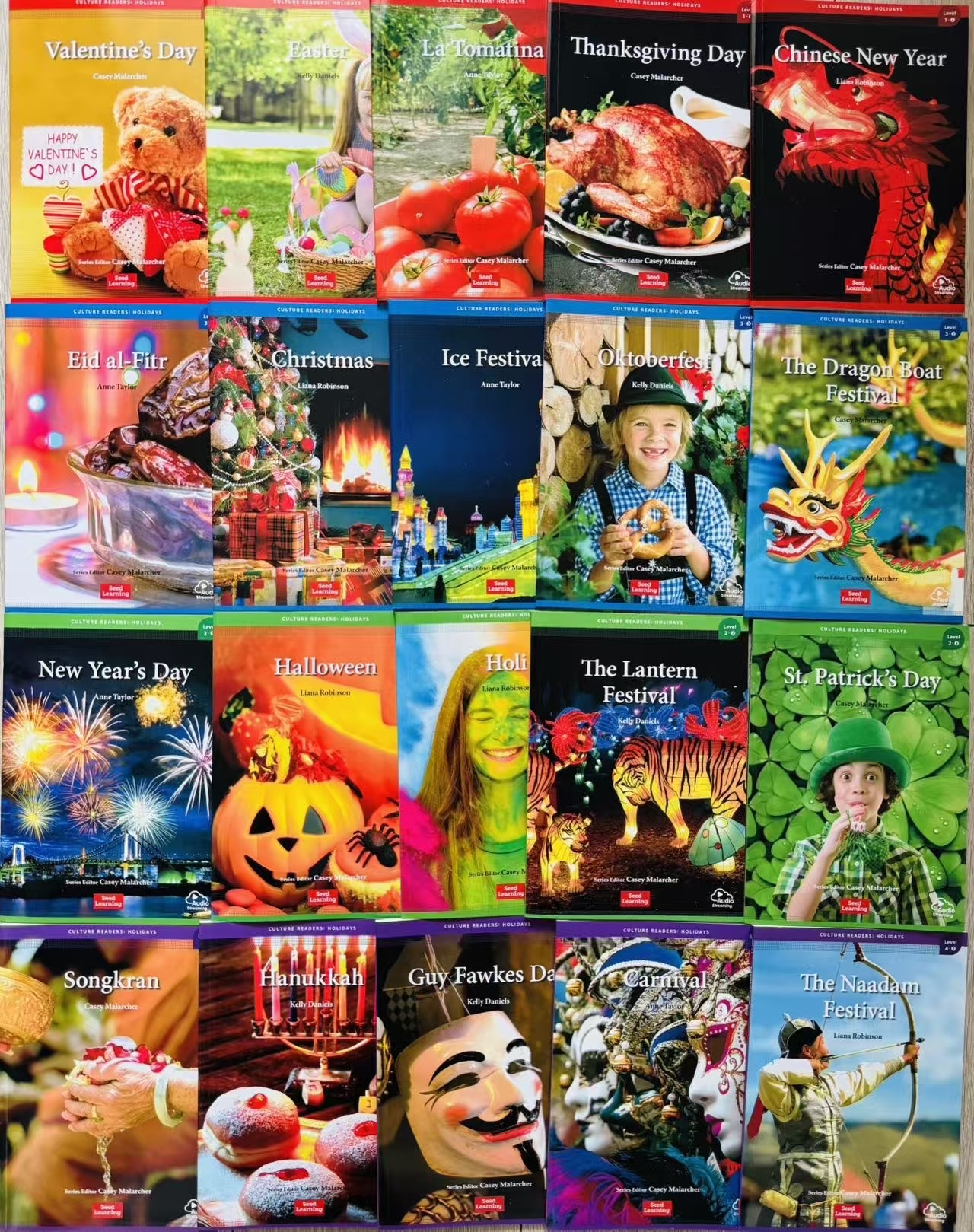 💯正版！原版Culture Readers Holidays ✅一共20冊！ 20個全世界各國主要節日！ 復活節、感恩節、萬聖節、開齋節、狂歡節、潑水節、端午節、春節、光明節…… ✅ 配套非常多！完全可以直接開課的程度 配套音頻、視頻課程、教案ppt、練習冊、手工、學習計劃…