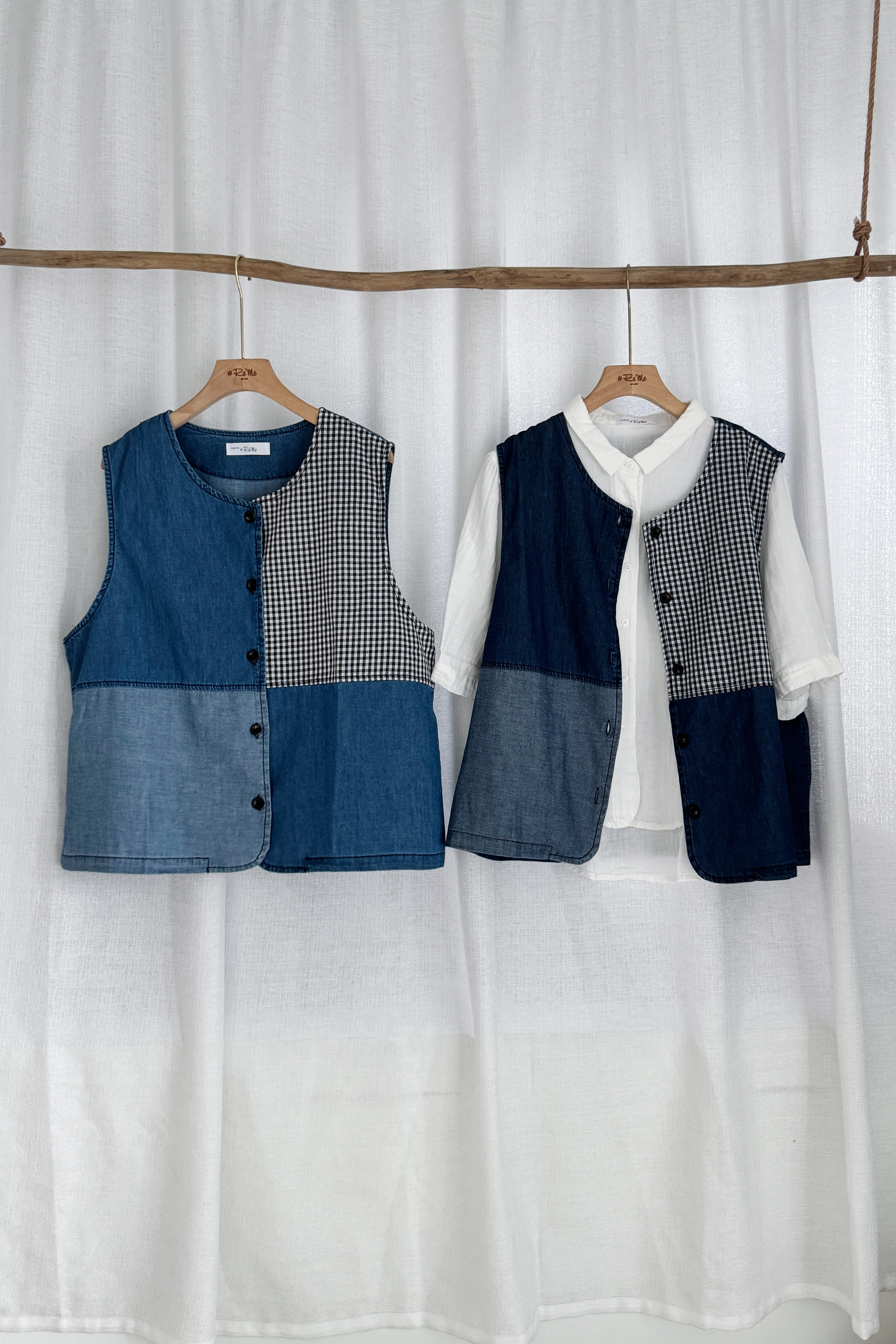 文艺设计感复古丹宁马甲