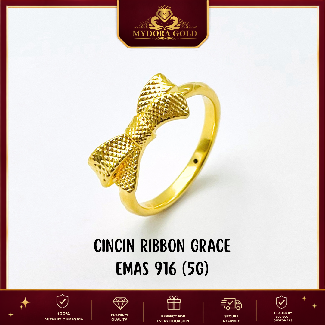 MYDORA Cincin Ribbon Grace (5G) l EMAS 916/22K