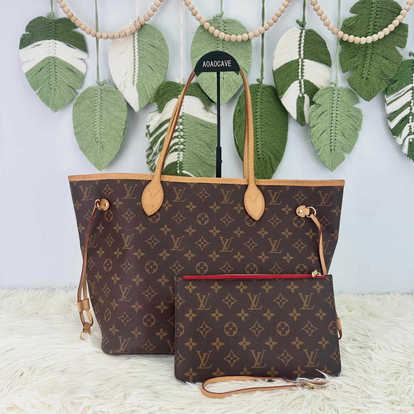 LV🤍PRE OWNED 經典老花NeverFull MM Size 手提單肩包🤎