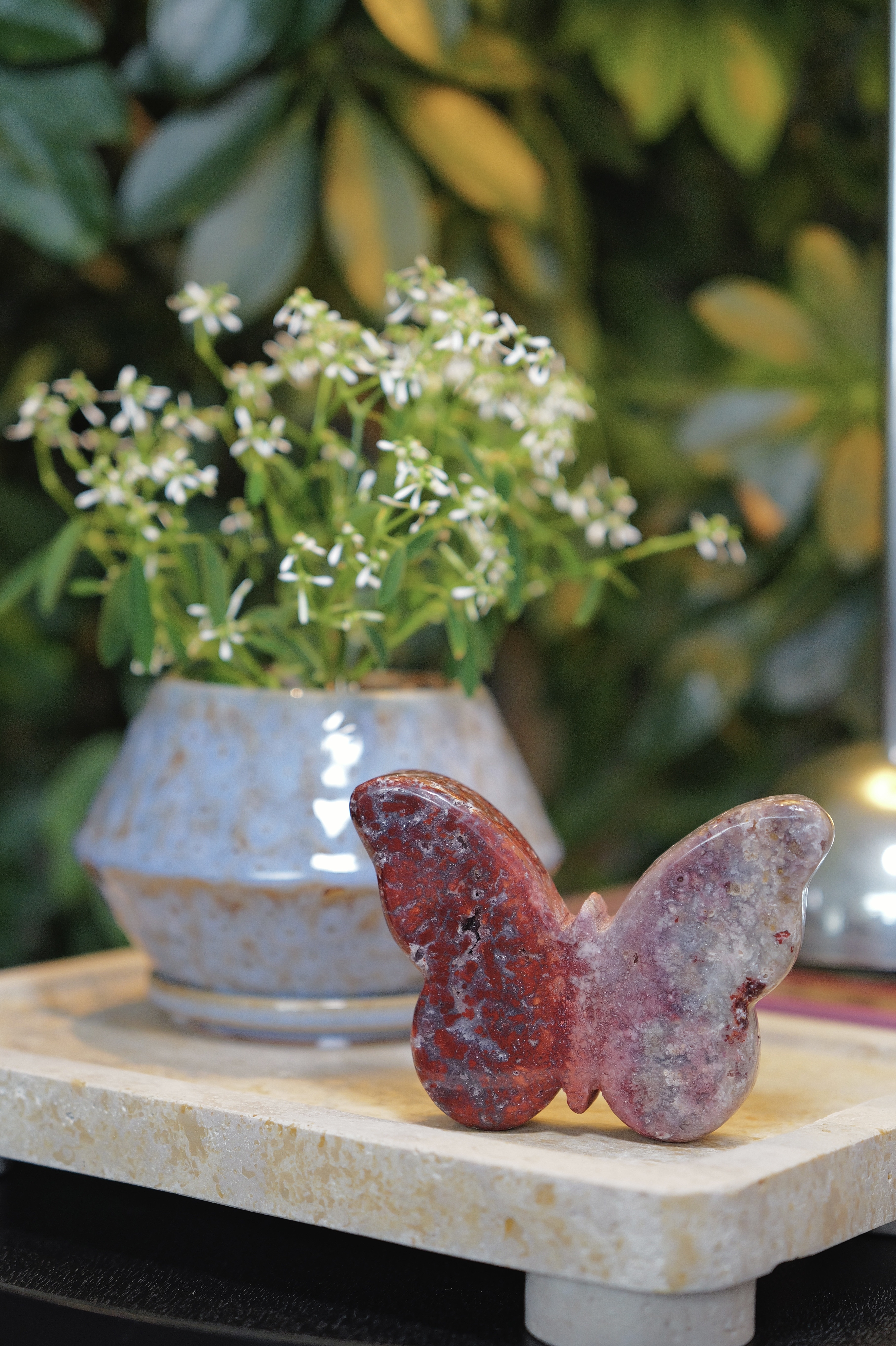 ༒ 11.2cm RED JASPER BUTTERFLY ༒  JA.7048C3AG3A8-RA20*5em