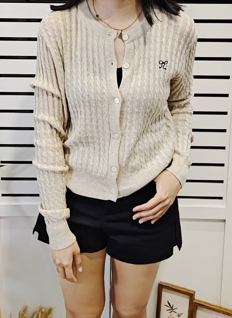 S1949 Cable Knitted Cardigan