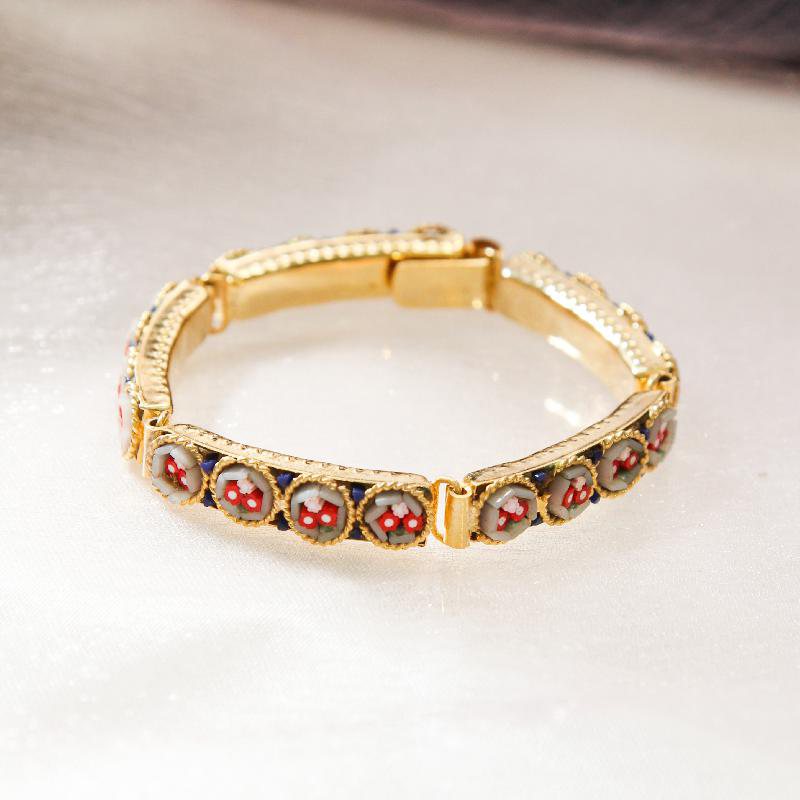 Vintage New Old Stock Mosaic Link Bracelet -Trio Pastel Zone (FA219~FA223)