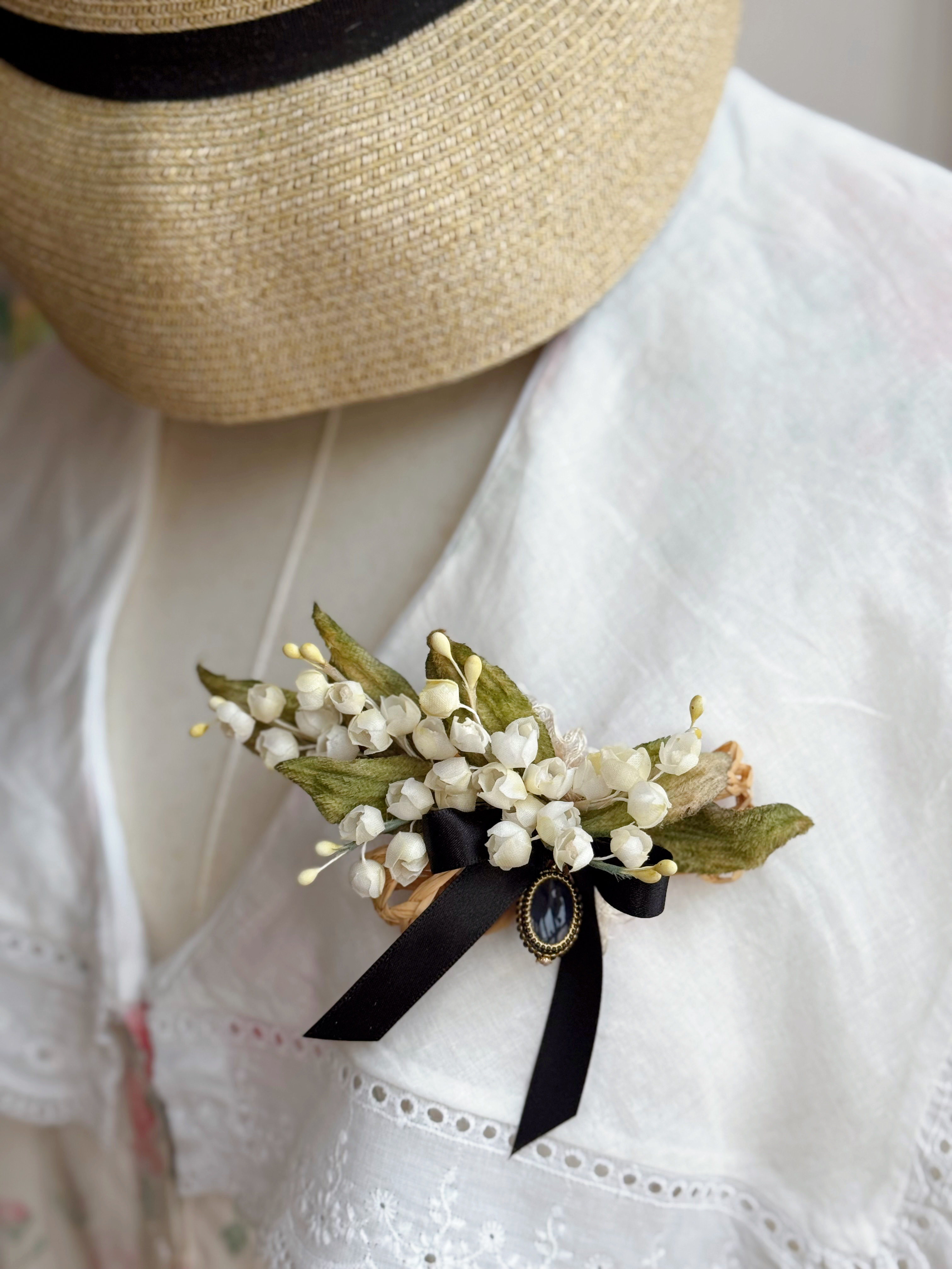 初夏花園 - 鈴蘭髪夾+胸針