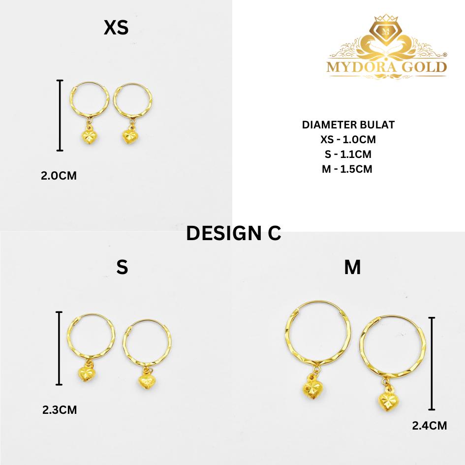 MYDORA Subang Bulat Gantung Series | EMAS 916/22K