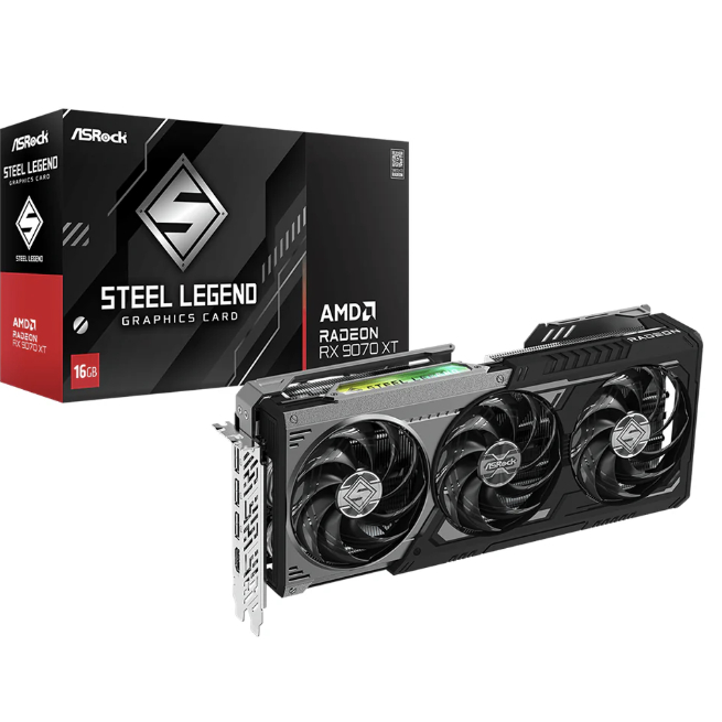 (🔥NEW RELEASE🔥) ASRock Steel Legend Radeon RX 9070 XT 16GB GDDR6 PC Graphics Card (Brand New Full Set)