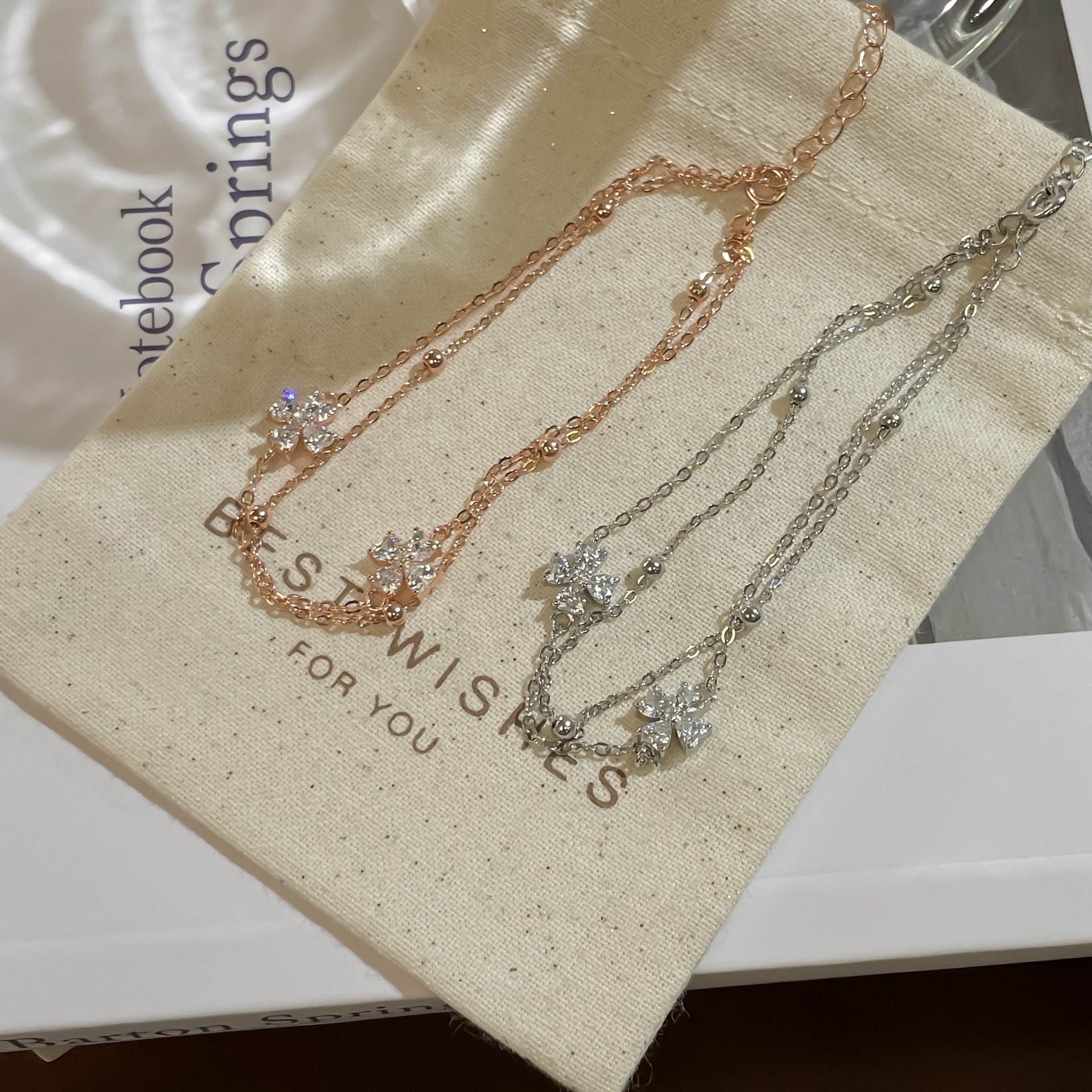 双层四叶草手链