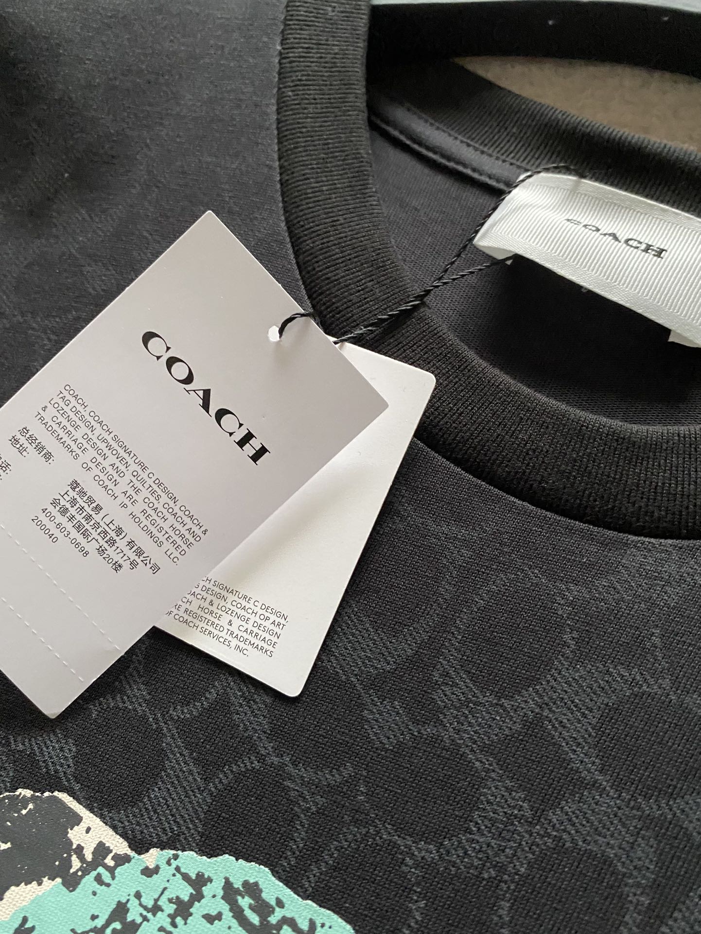 🔥【爆紅款｜C''oach 黑色滿印熊塗鴉Tee