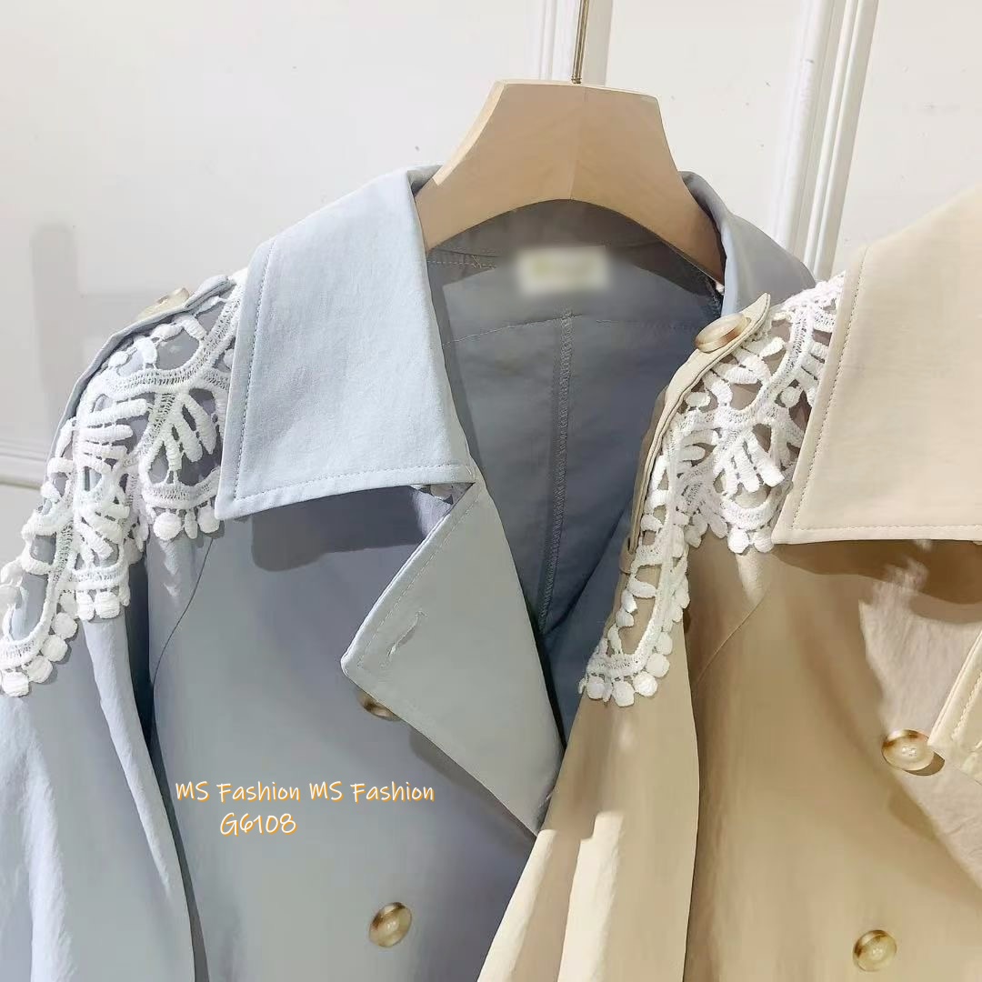 G6108 韓國🇰🇷孖襟通花外套 