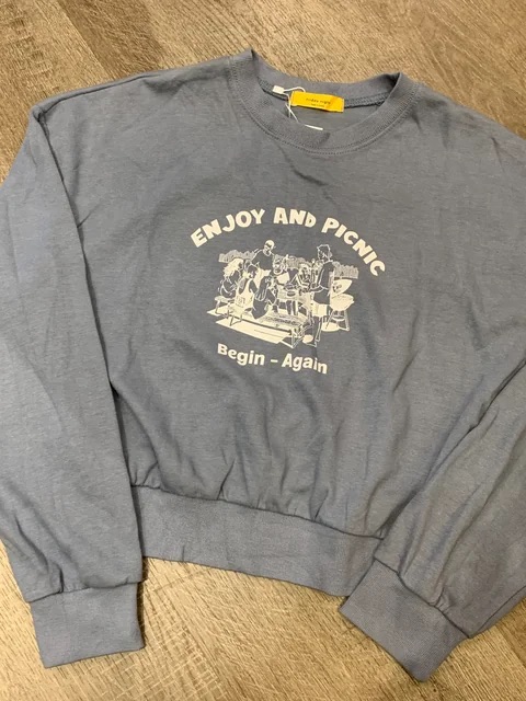 Enjoy And Picnic hoodie Blue KR1598