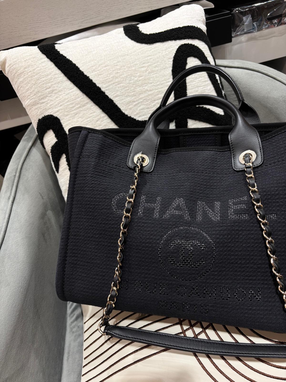 Chanel Deauville AS3351 Tote Bag Black 100%Authentic, 98%New ✅專門店收據✅晶片✅Dust bag