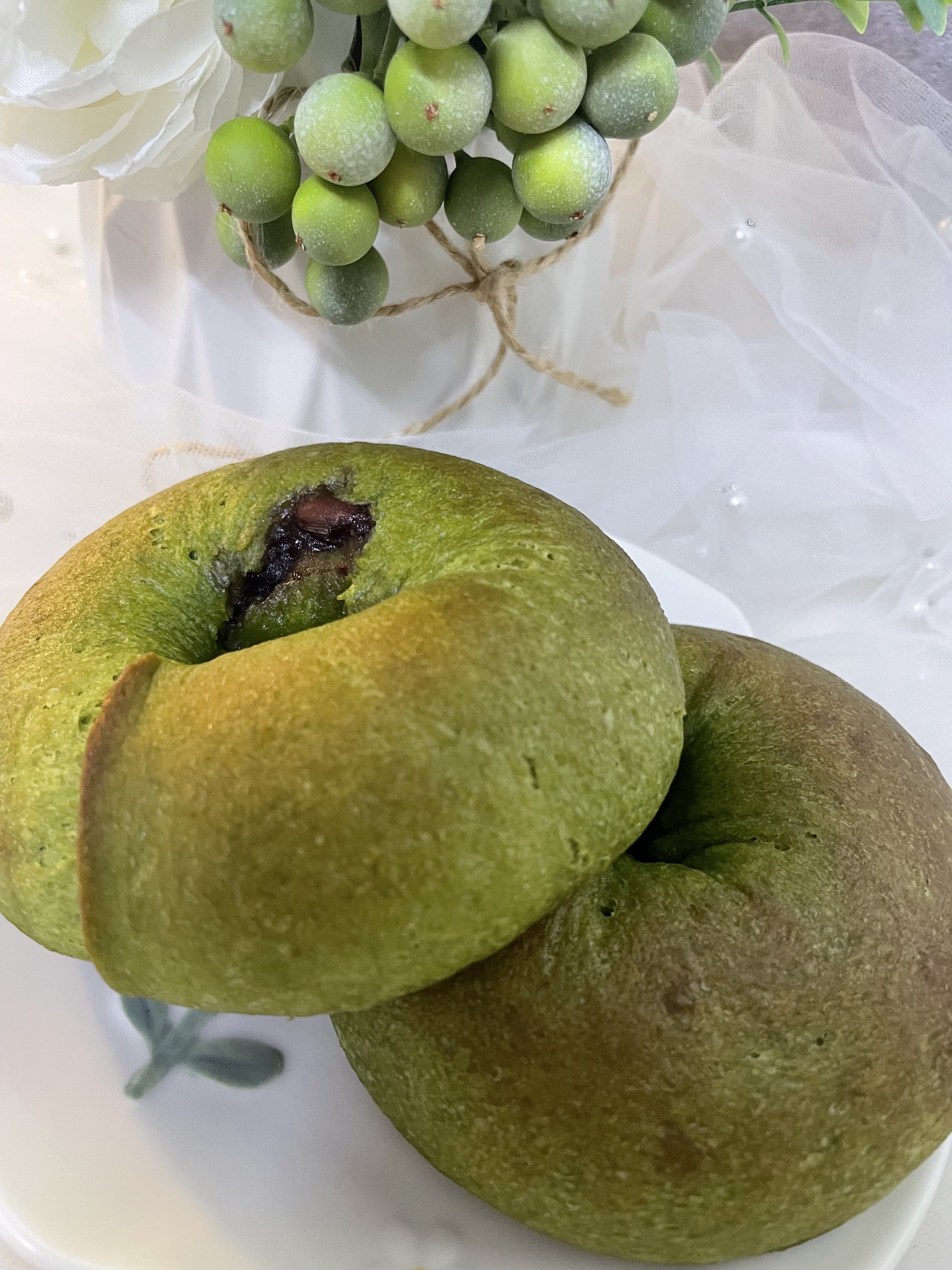 純素抹茶紅豆大貝果 (100g)