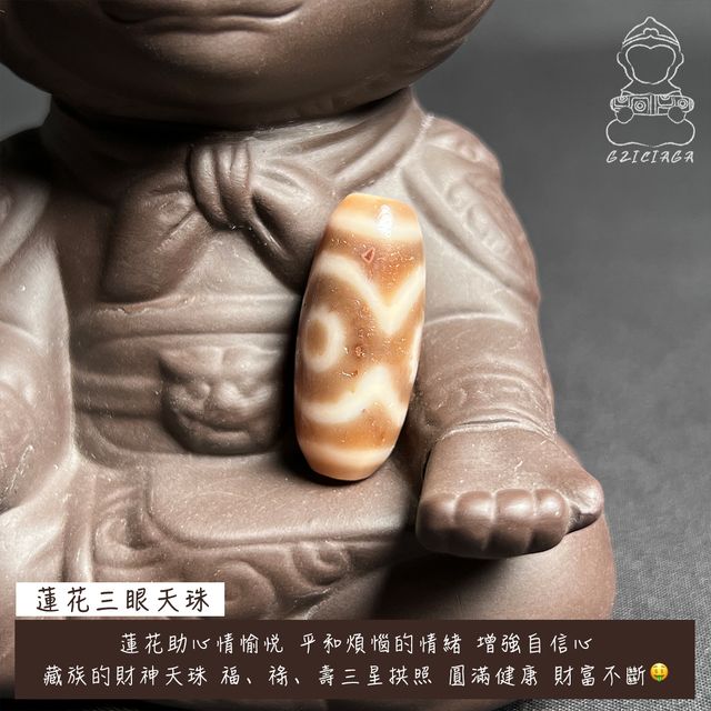 開光 三眼天珠 蓮華菩提 西藏至純菩提三眼天珠| 天珠世家gZiciaga