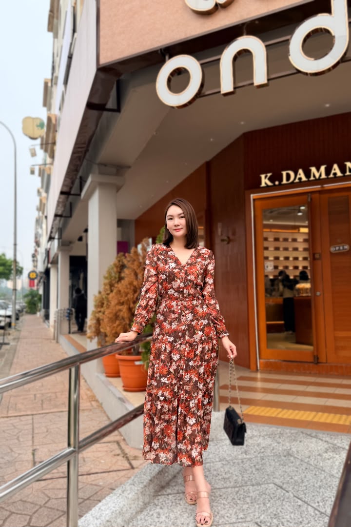 SS-Y682 FLORAL CHIFFON MAXI DRESS