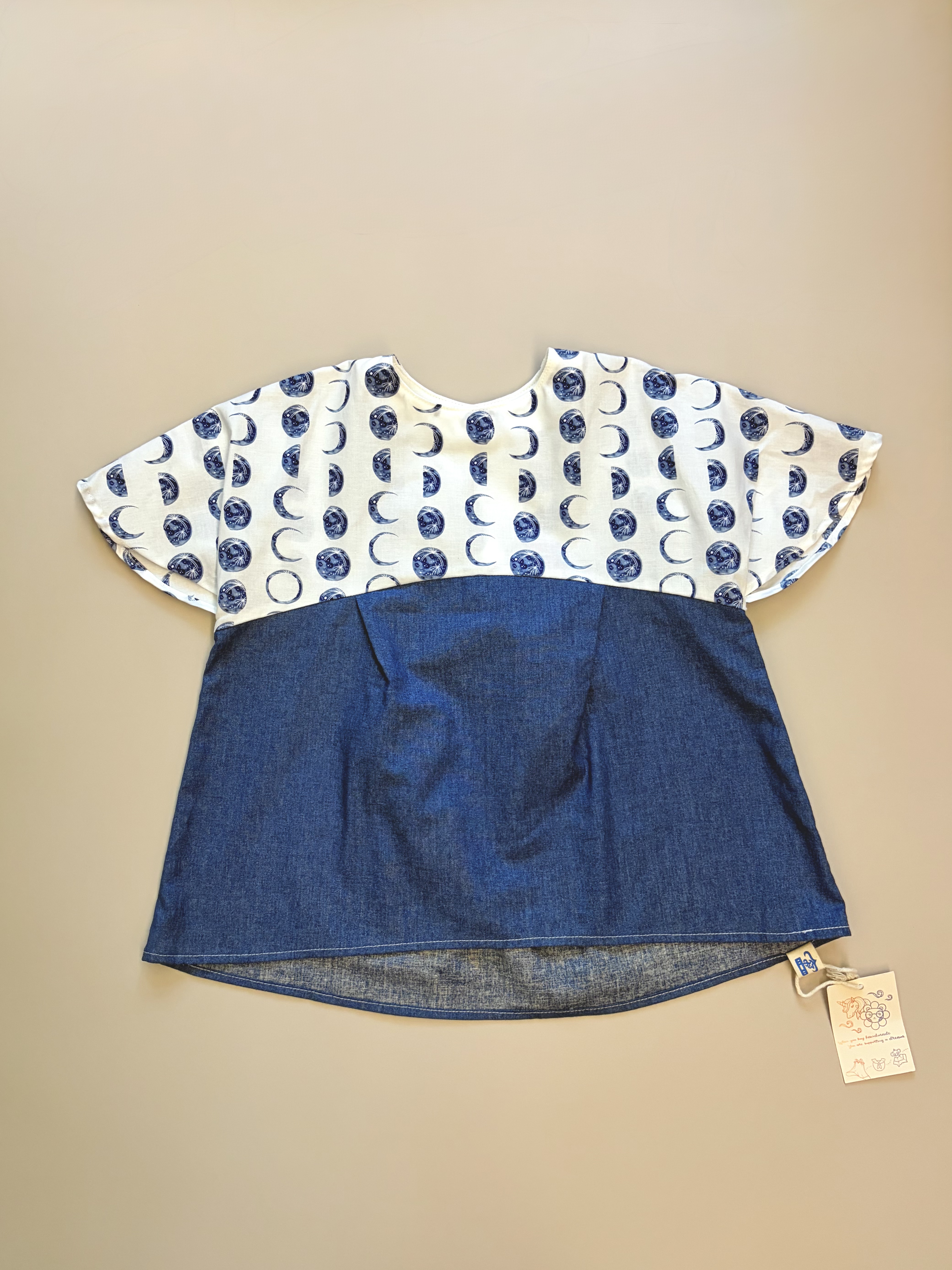 月相拼接寬鬆上衣（Size: S）