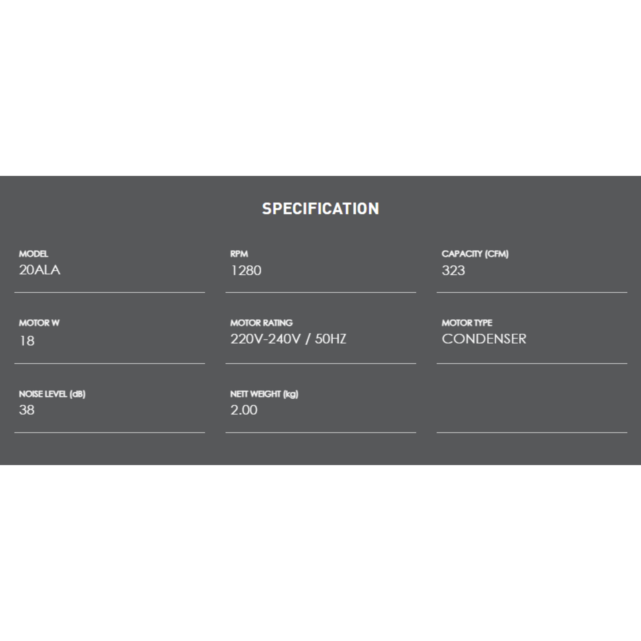 KDK 8" Wall Ventilating Fan (20ALA)