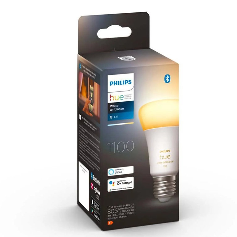 Philips Hue White Ambiance 11W A60 E27 1100 Smart LED Bulb