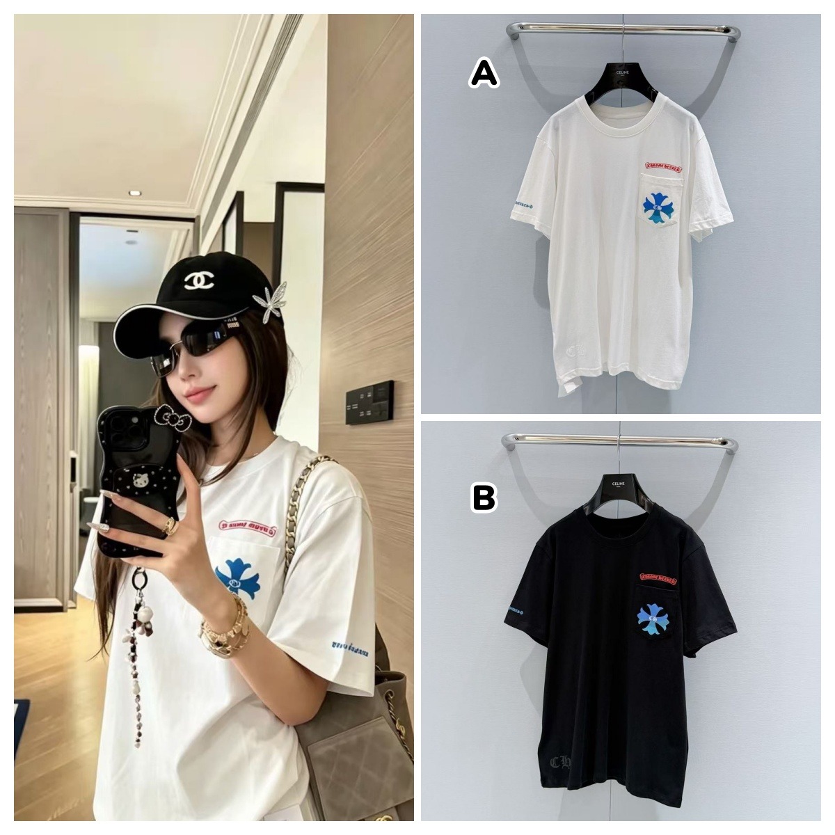 Chrome  Hearts  圓領寬鬆短袖Tee