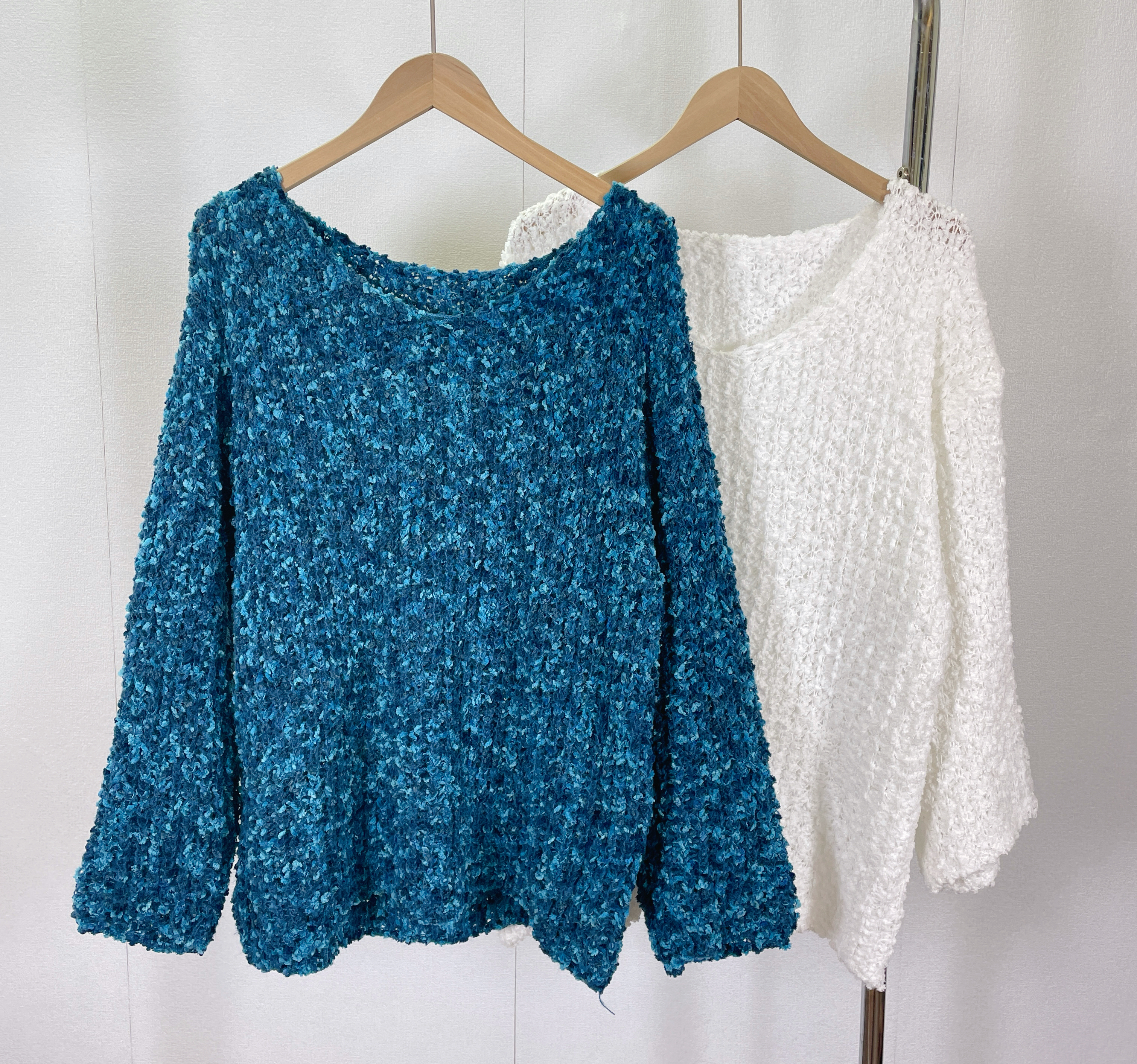 K5530 毛巾針織料V領長身top