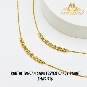 MYDORA Rantai Tangan Sauh Fesyen Candy Pahat l EMAS 916/22K