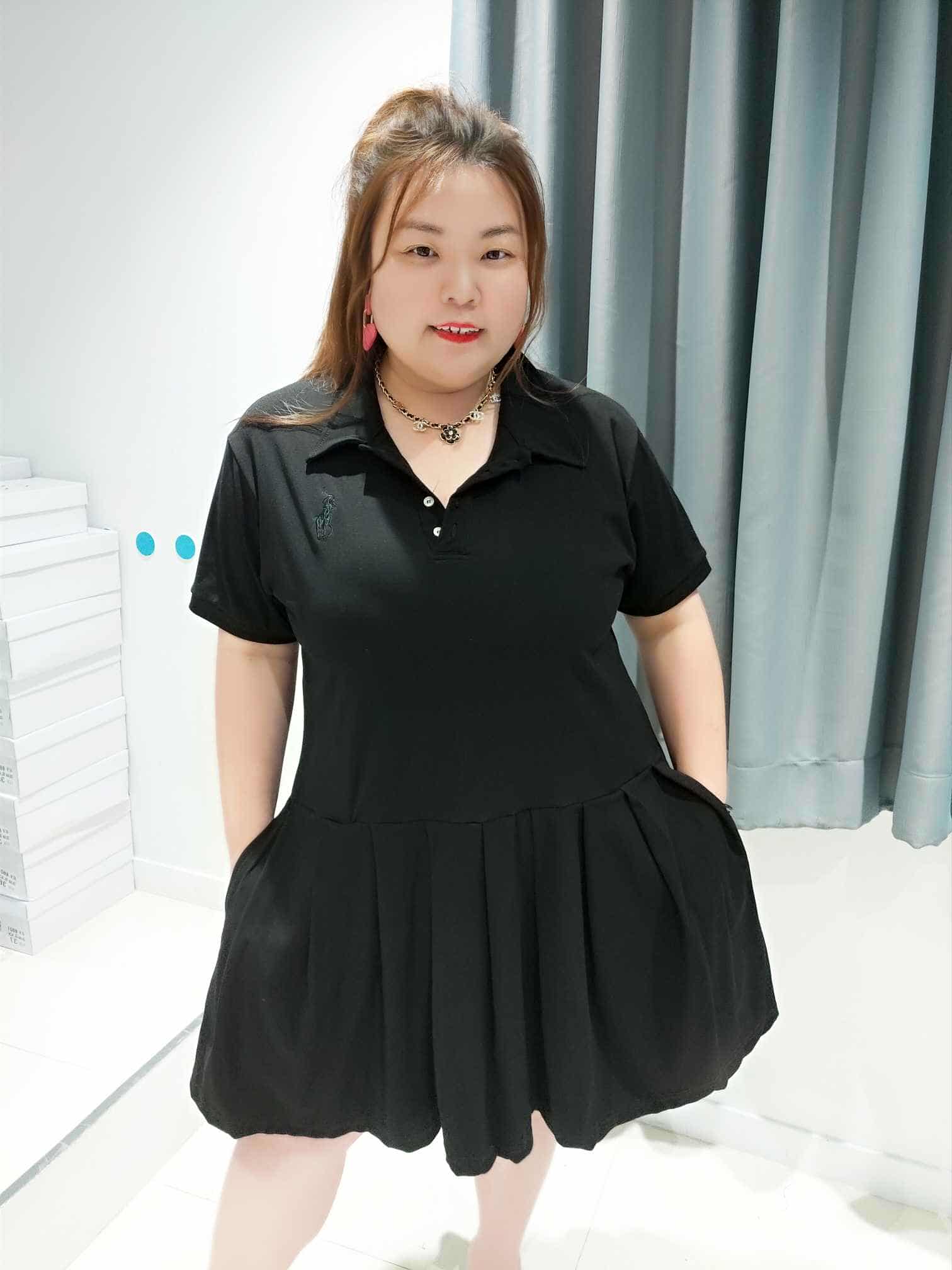 DOA12 马球图有领连身裙