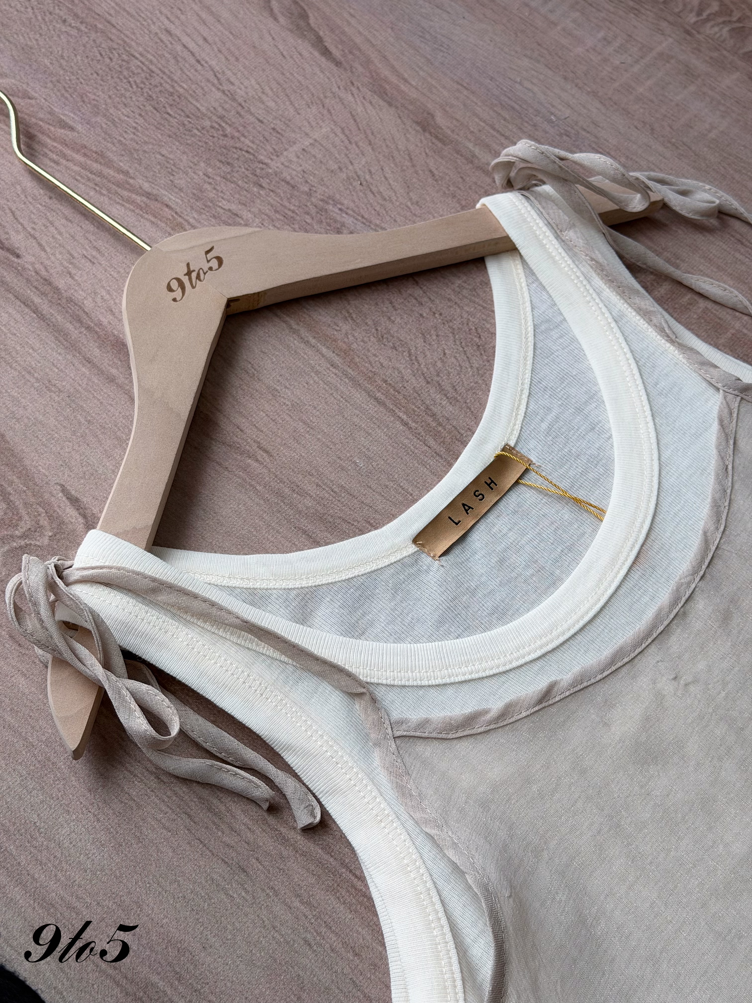 T4544 Two-Pieces Layered Tie-Strap Top - 3 Colors 