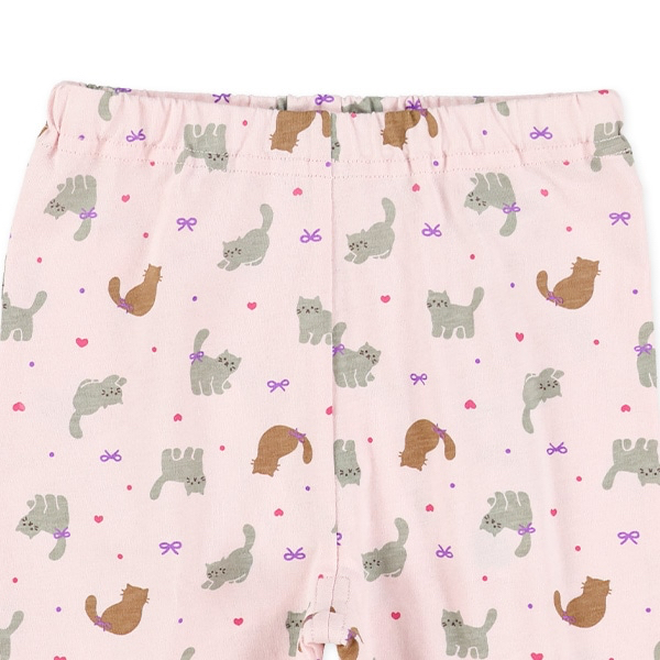 🇯🇵預訂 日本直送🇯🇵兩色小貓滿印荷葉邊純棉半截打底褲