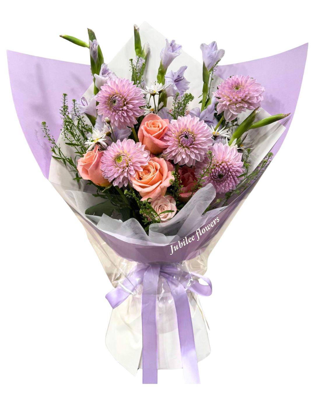 粉紫大麗花束