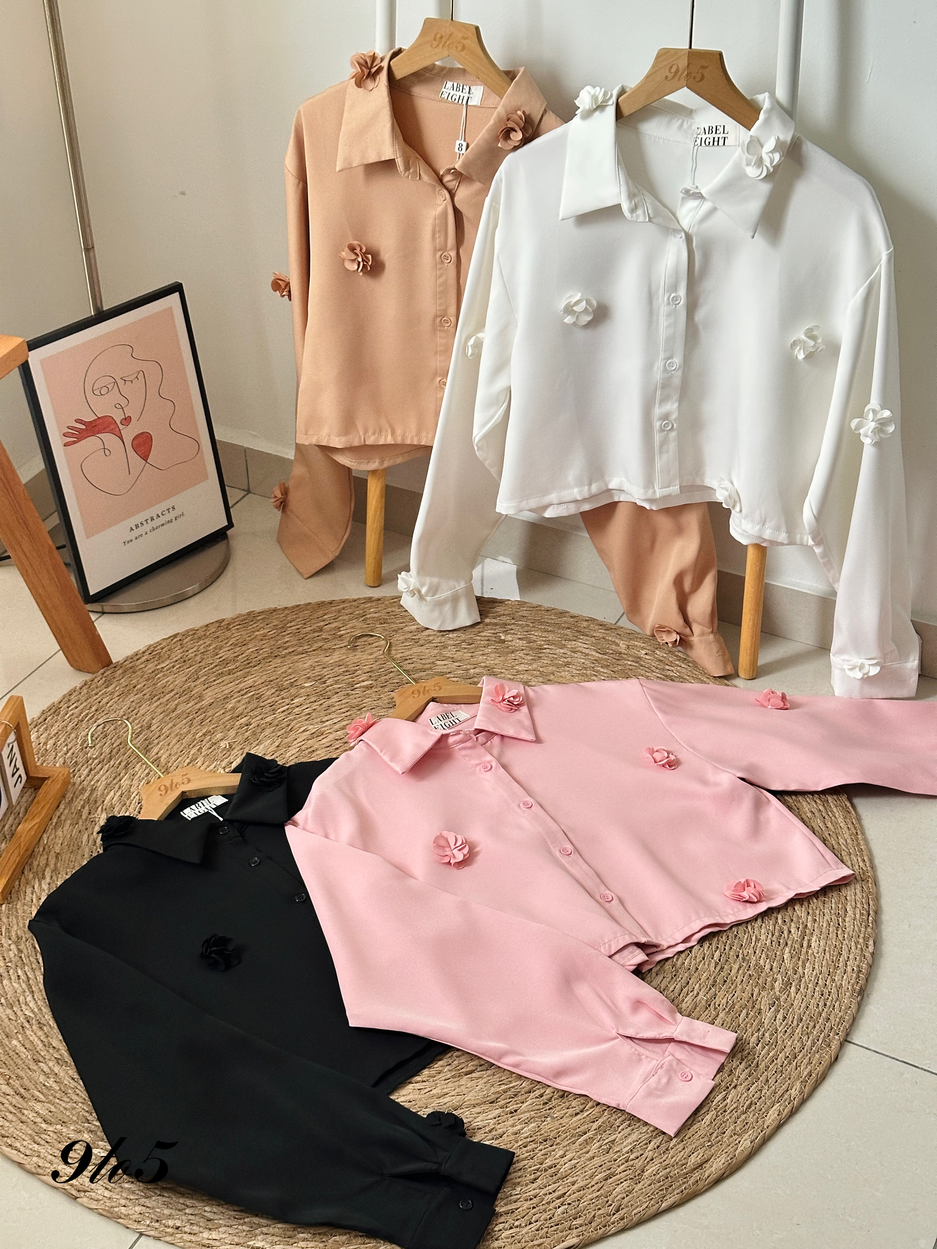 T3909 Long Sleeve Floral Shirt - 4 Colors