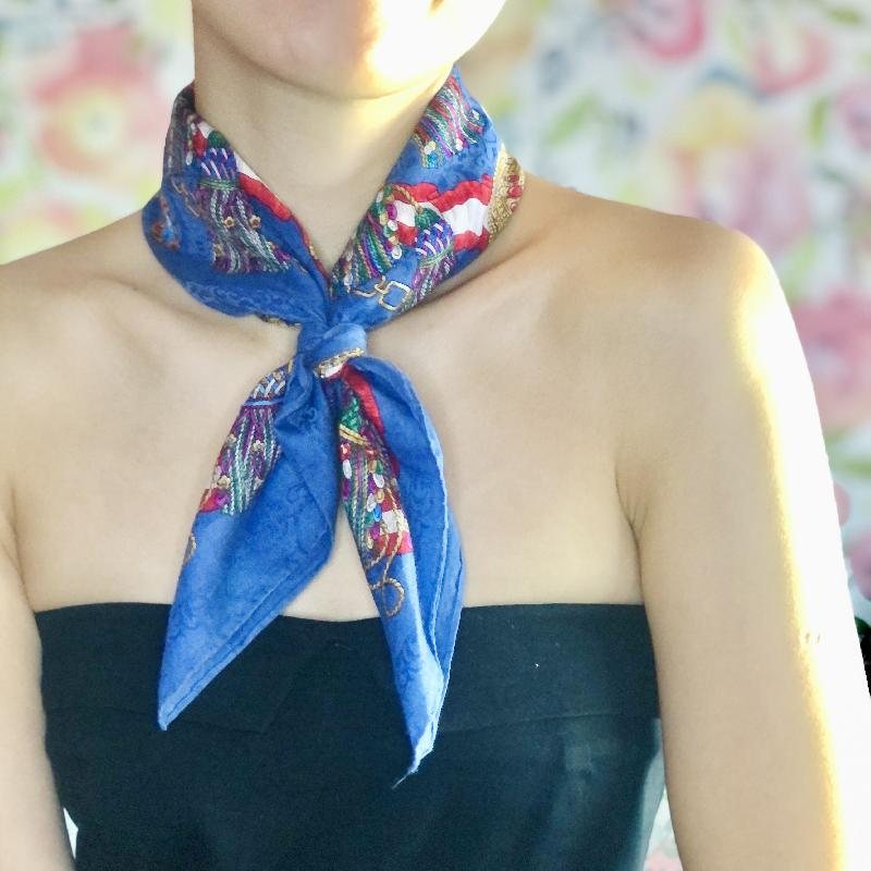 Vintage Céline Glamorous Jewelry Pattern of Brooches and Necklaces Scarf Neck Scarf/Head Scarf (MT1623-5)