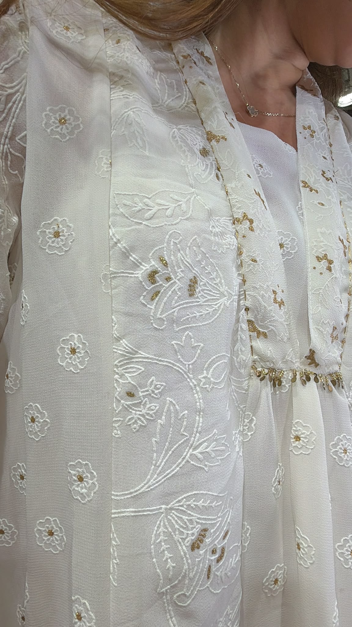 2892 Powder White Heavy Emb Chiffron OP