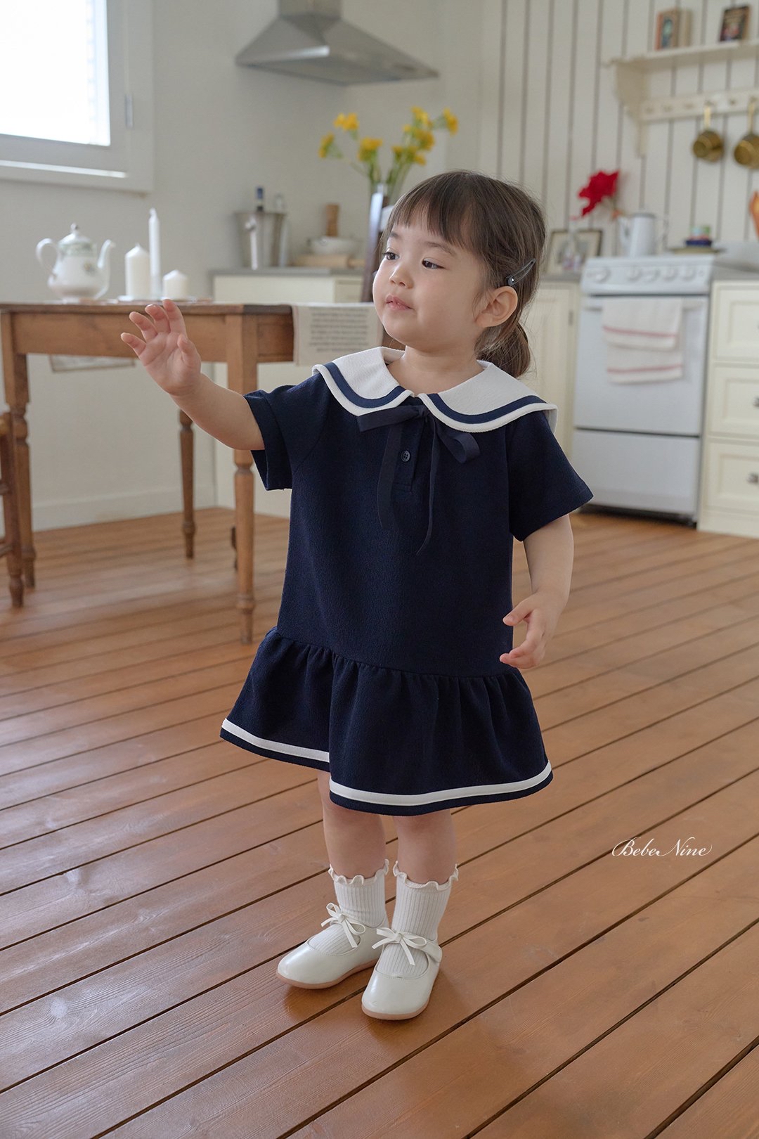 ☀️預訂 韓國直送☀️🇰🇷Bebenine三色海洋風水手領短袖連身裙