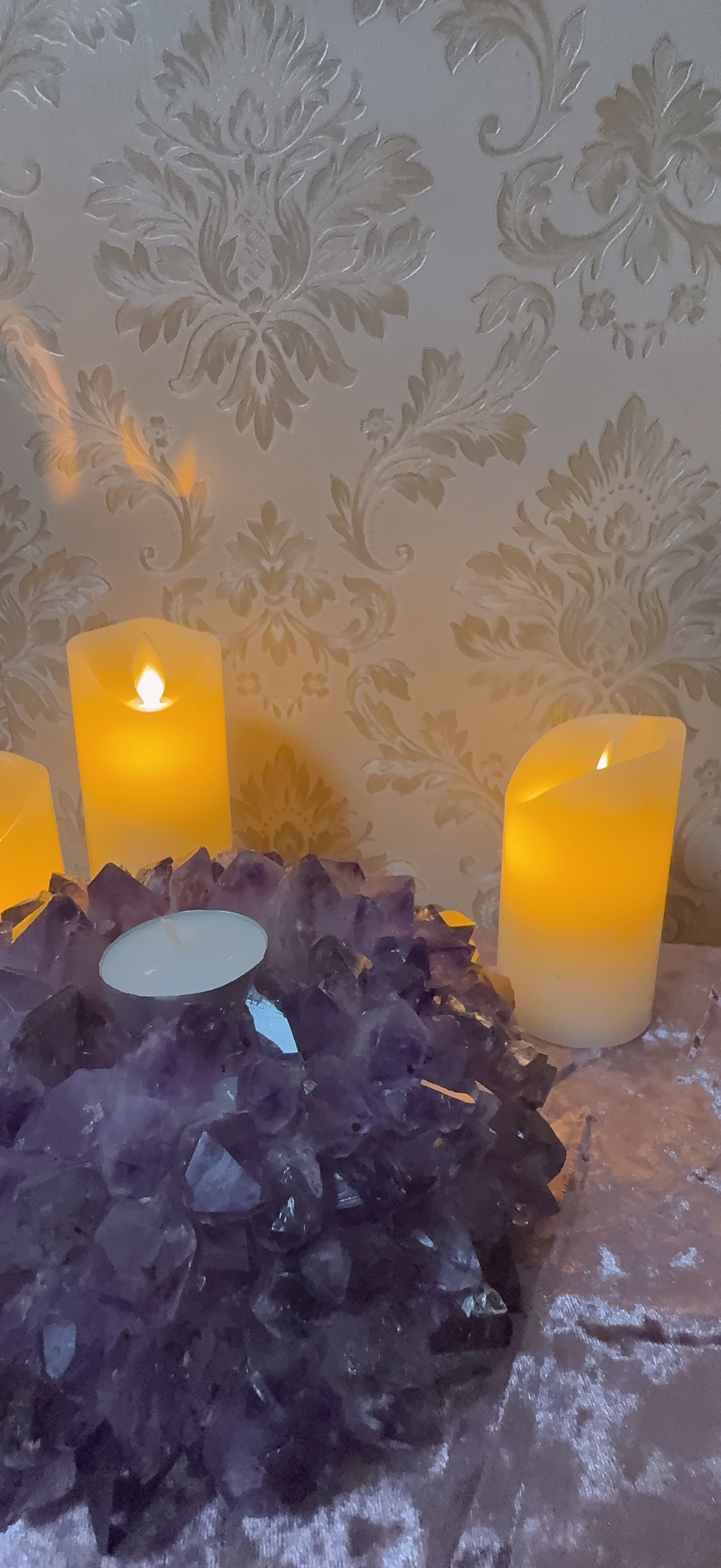 【來自巴西的靈魂之光】紫水晶花燭台💜