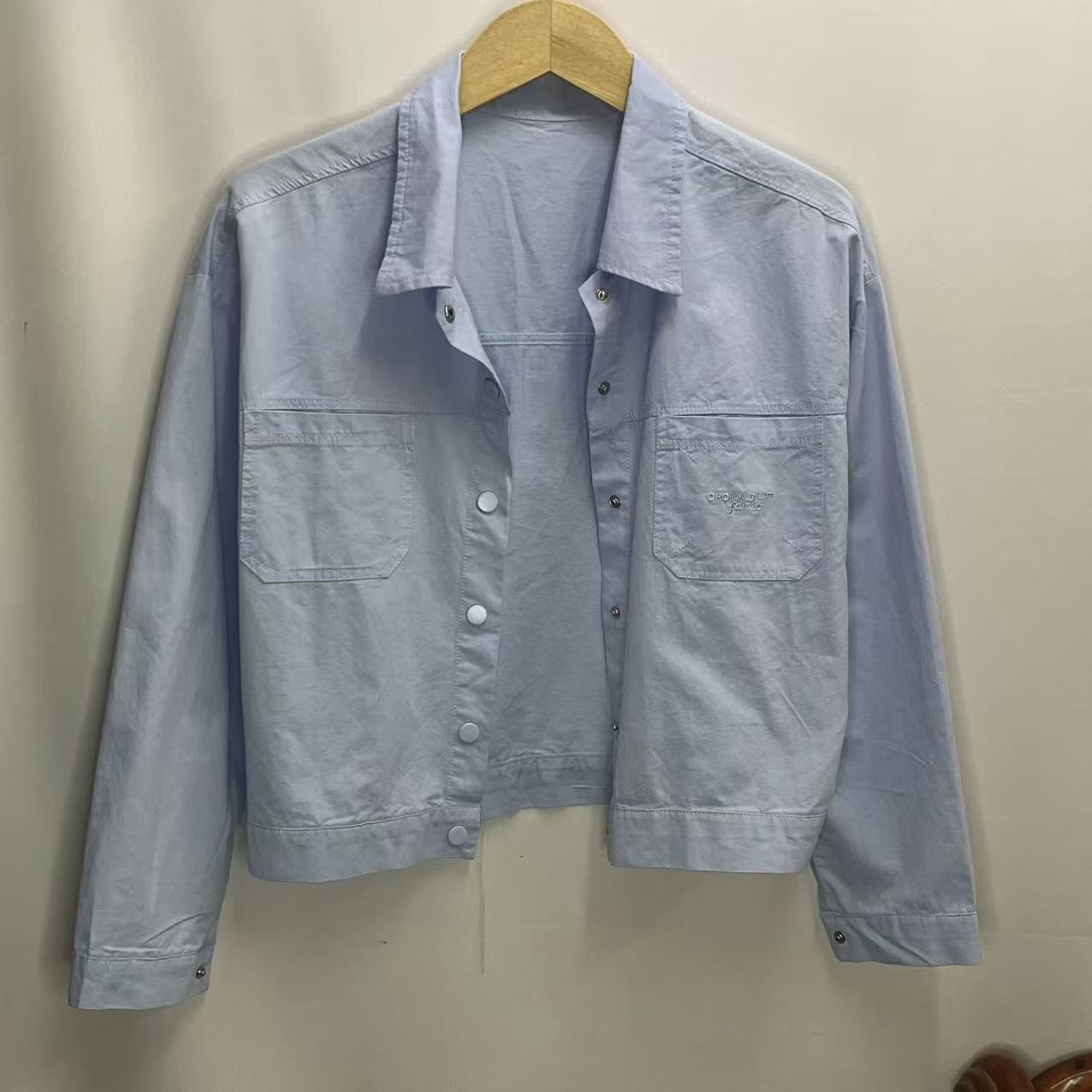 CC2004#2509 [Embroidered Crop Shirt] Korean Sweet Edge Look