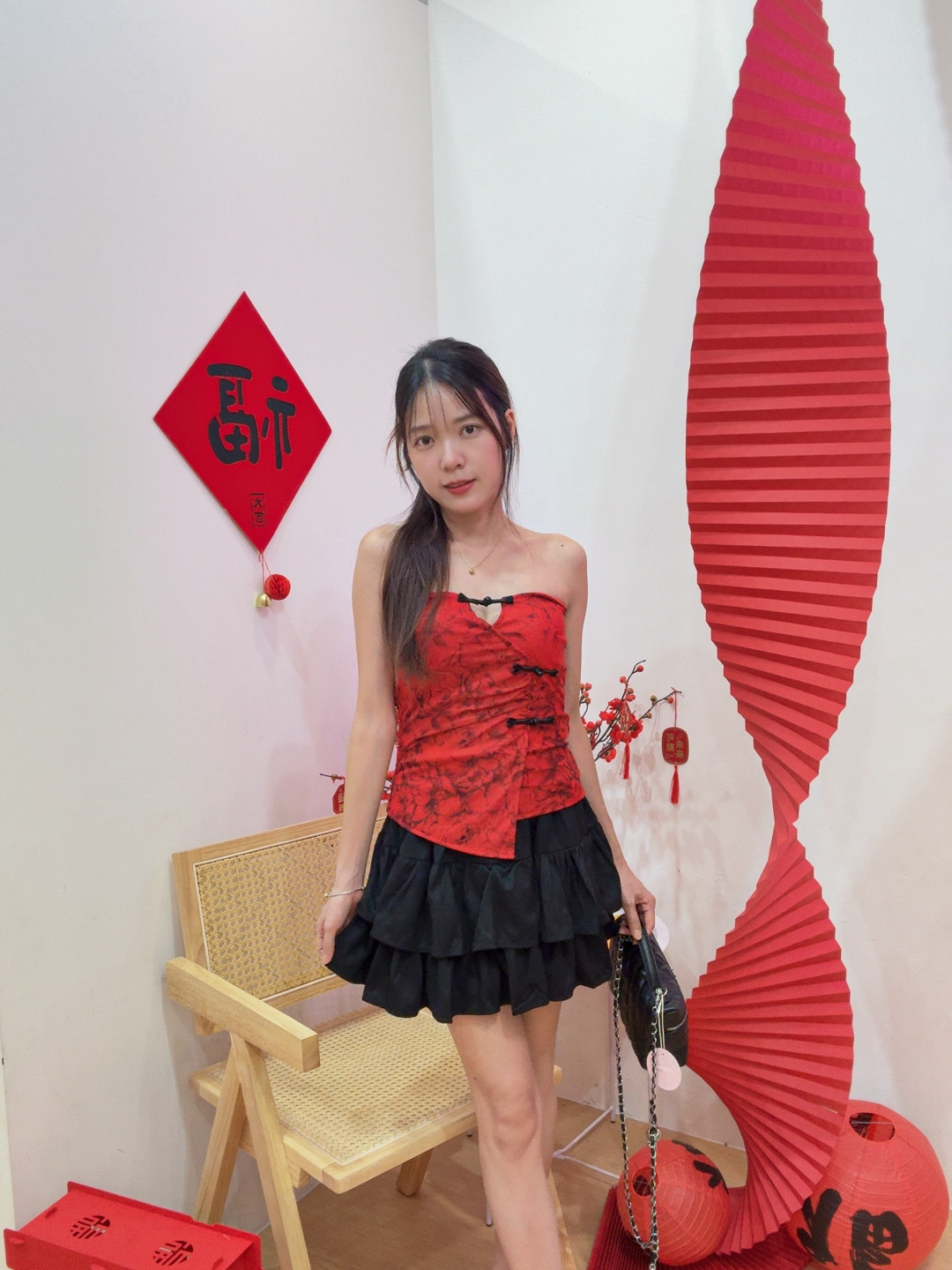 新中式显瘦抹胸背心上衣 R2944