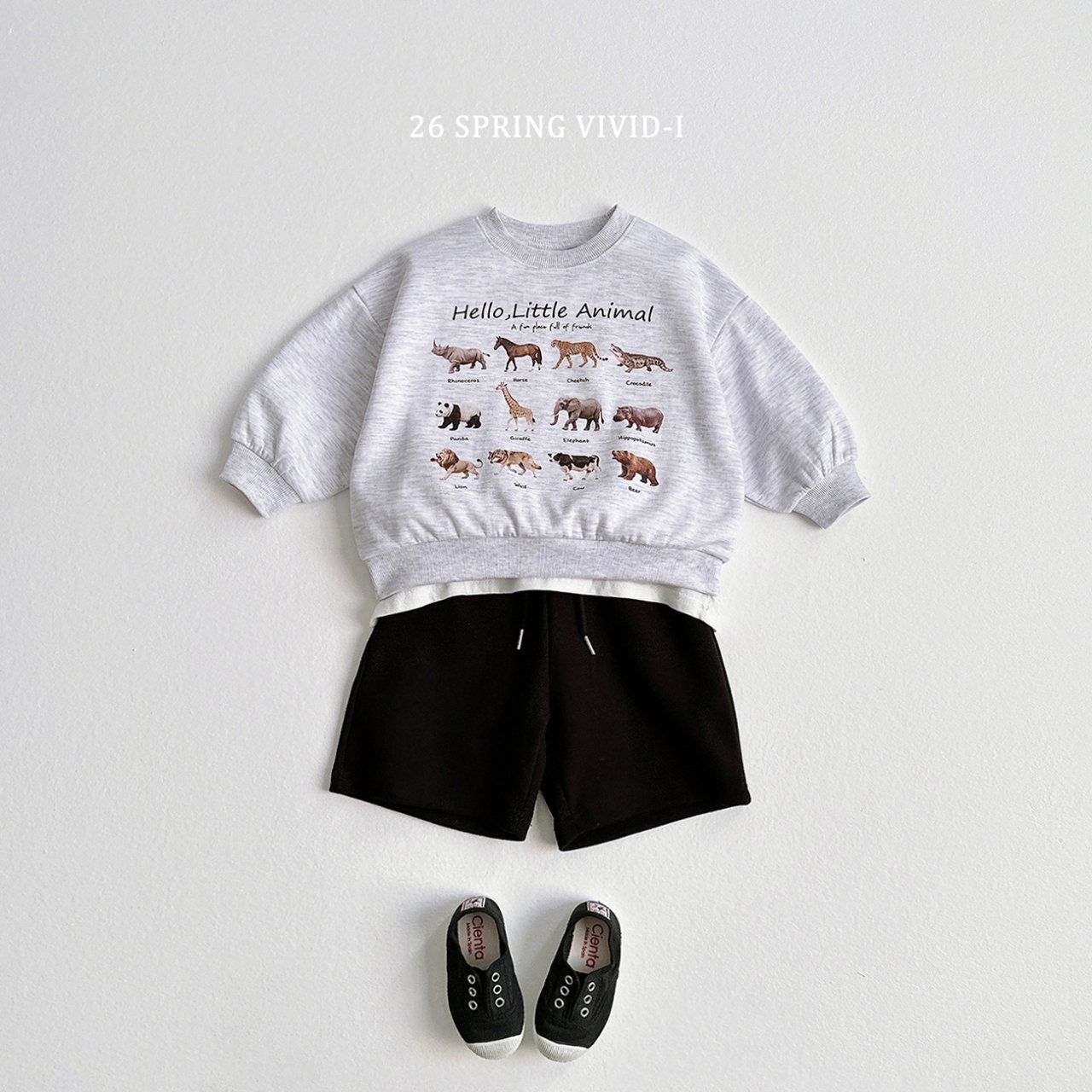 🌸預訂 韓國直送🌸🇰🇷VIVIDI兩色迷你動物印花寬鬆衛衣