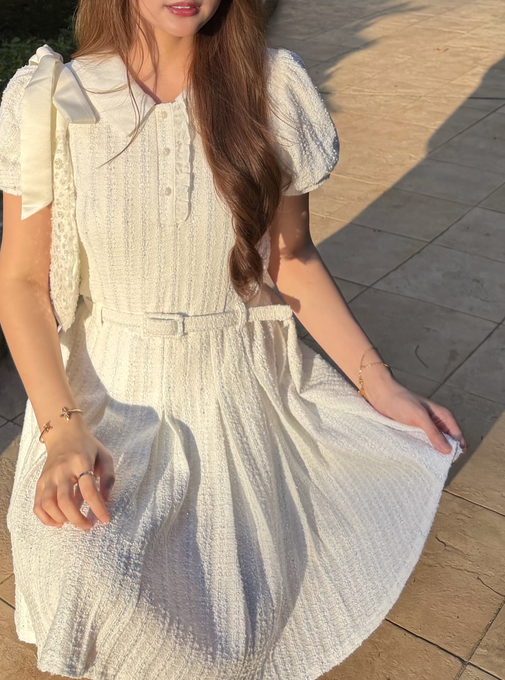 #HANNA-made# The Classic Pleated Tweed Dress