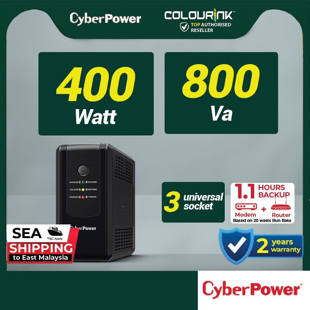 CyberPower BR1000ELCD 1000VA 600W UPS Power Backup Battery AVR for Computer Modem Router Network CCTV PRO700SFC UT800EG