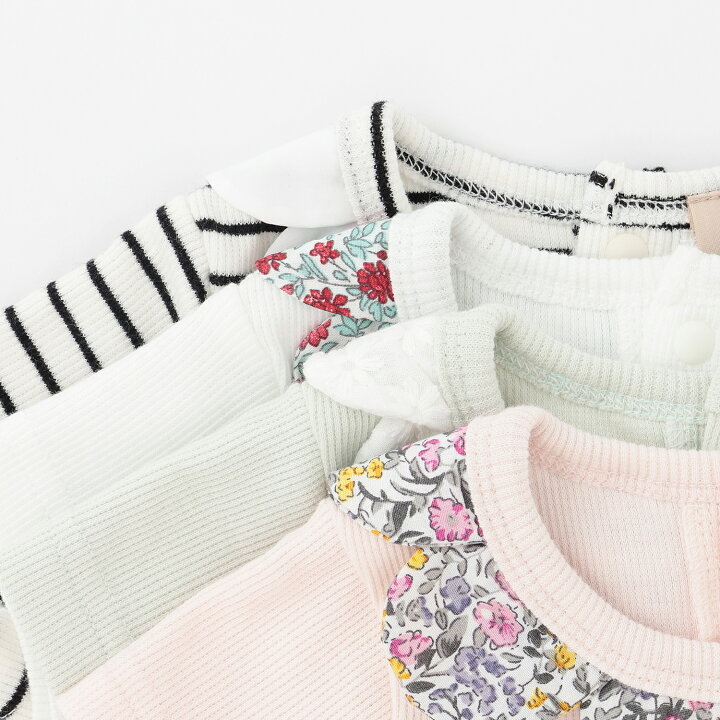 🇯🇵預訂 日本直送🇯🇵Petit Main四色扇形領短袖包屁衣