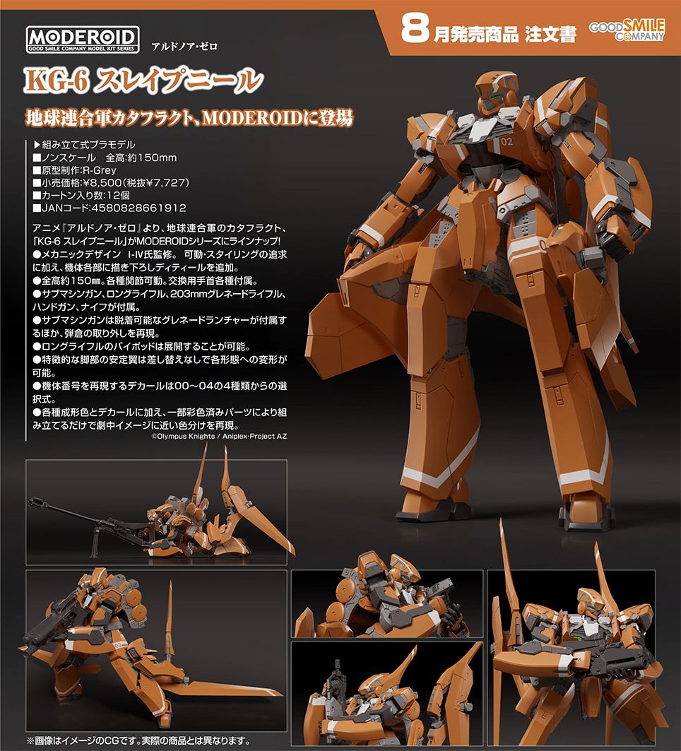 (預訂訂金 $200) (總價 $400) GSC MODEROID ALDNOAH.ZERO KG-6 SLEIPNIR 模型 (行版)