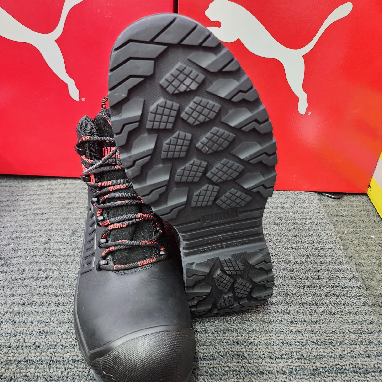 PUMA Safety Shoes 63.274.0 Iron Black Heavy Duty sole Mid Cut 632740 for Oil and Gas