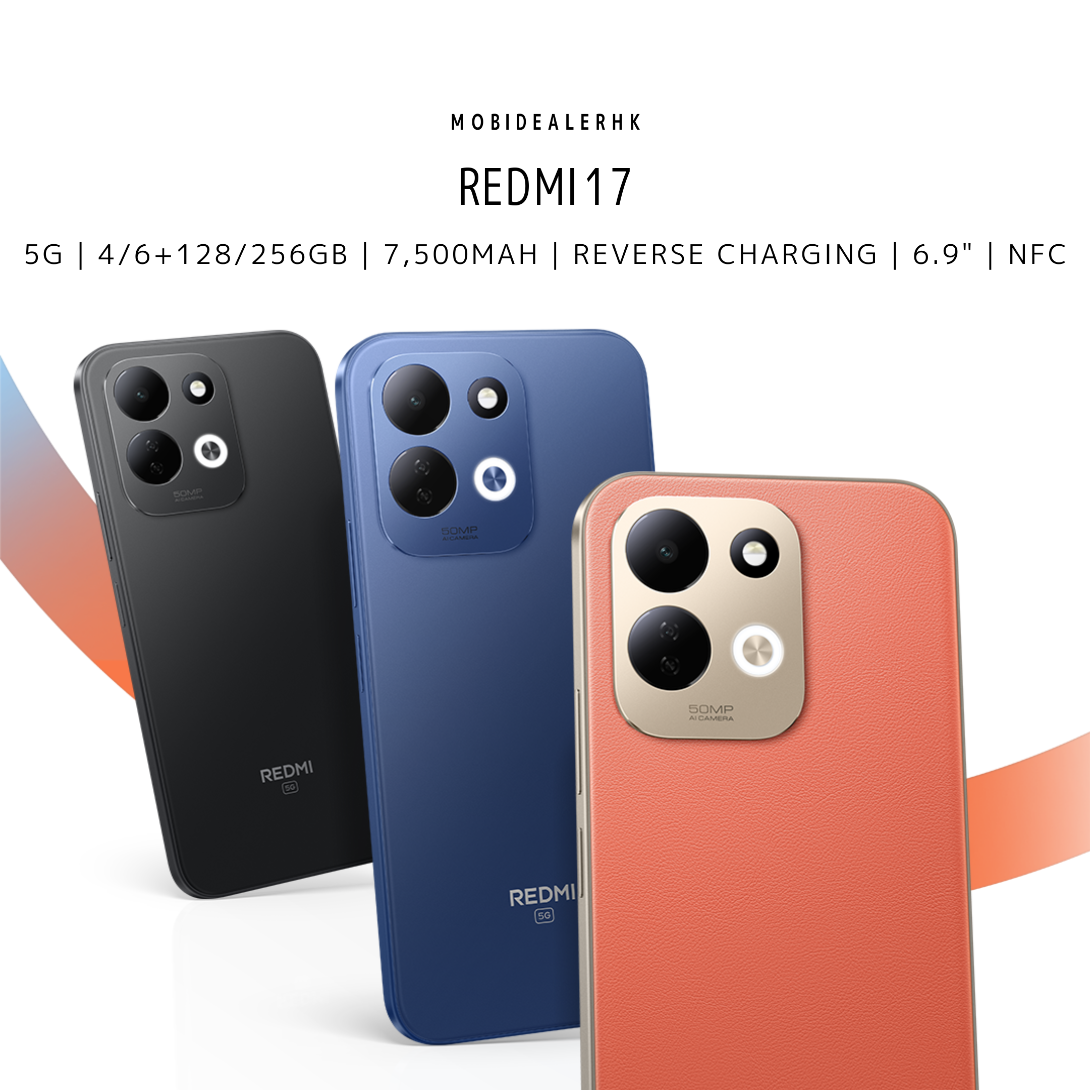 Redmi 17 | 紅米 17 | 5G | 智能手機 | 7500mAh 大電量 | 45W 快充 | 6.9 吋 120Hz | 5000 萬像素 AI 雙鏡頭