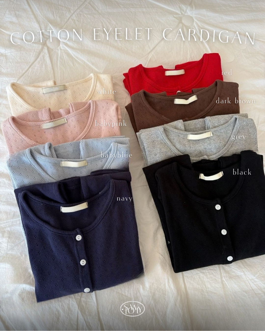 圓領棉質通花小外套(八色入)