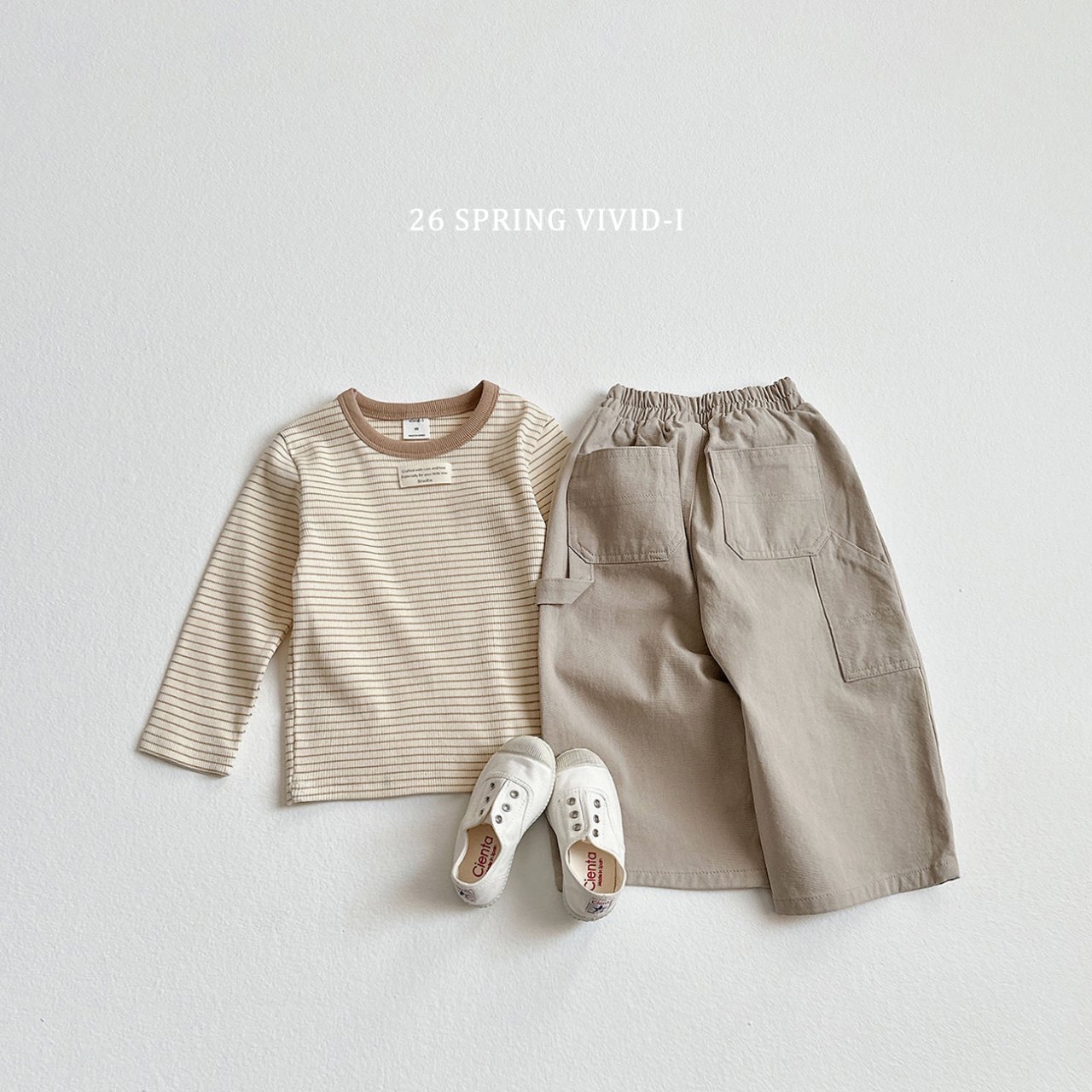 🌸預訂 韓國直送🌸🇰🇷VIVIDI四色撞色領條紋長袖打底上衣